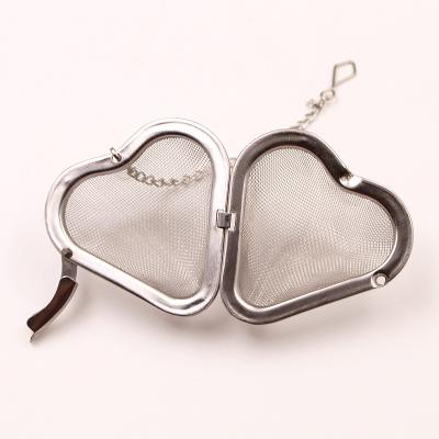 China Sustainable Amazon Stainless Steel Heart Shape Hot Tea Infuser With Chain for sale