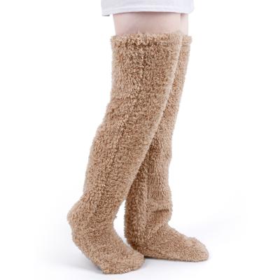 China High Warm Thermal High Fuzzy Trample Feet Socks Fashion Comfortable Over The Knee High Quality Wholesale Breathable Women for sale