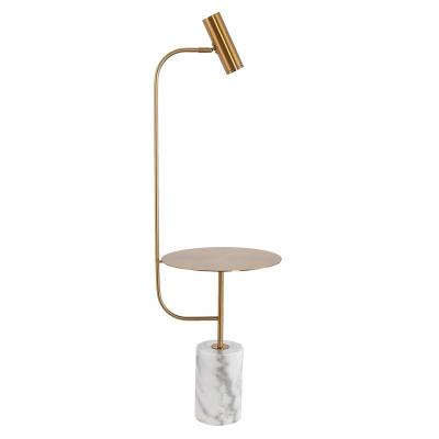China Residential Minimalist Modern Style Bronze Gold Color Arc Floor Lamp With Marble Base for sale