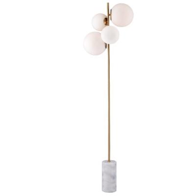 China Mid Century Modern Residential Globe Glass Floor Lamp With Marble Base for sale
