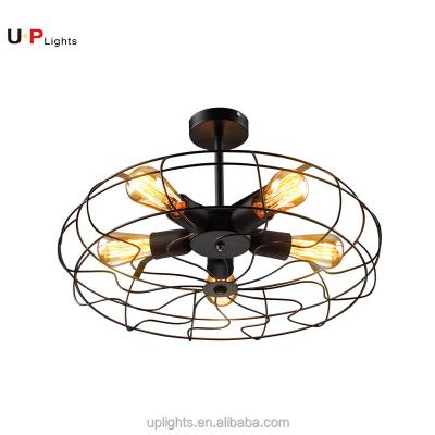 China Residential Vintage Black Metal Ceiling Lamp For Bars for sale