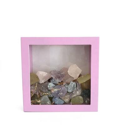 China Holiday decoration & New Gift Design Printed Customized Pink Wooden MDF Piggy Bank For Collecting Crystals for sale