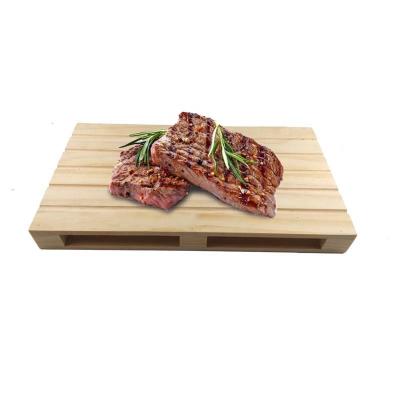 China Pine Wood Tray Food Beef Serving Board Wooden Serving Pallet Wood Style Solid Wood With Cinnamon Sauce Bread Cutting Board Rectangle for sale