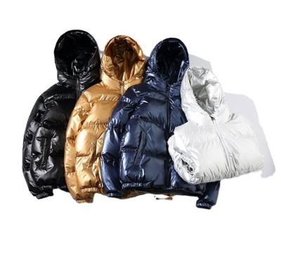 China 2022 Fashion Men's And Women's Winter QUICK DRY Bubble Short Hooded Warm Padded Shiny Coat for sale