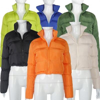China 2022 Anti-shrink Hooded Stripper Zipper Down Jacket Women Winter Coat Women Coated Bubble Coats For Women for sale