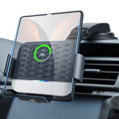 China Itian S10 kc Landscape Patent Design Car 15W Dual Coil Certificate Fold 3 Wireless Charger Mount For Samsung Z PLI 1/2/3/4 for sale
