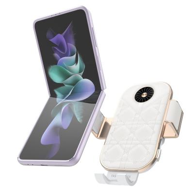 China Uniqe & Patent C38 Car Flip Dual Coil Auto-Clamping 15W Fast Charging Wireless Charger with Fan for Samsung Galaxy Z Shake 3 Shake 4 for sale