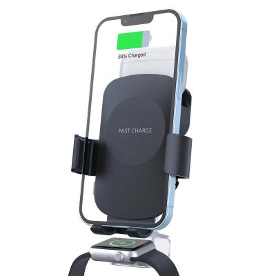 China Uniqe & 2022 Newest Patent S13 kc Certified 3 in 1 Wireless Charger Mount Auto-Fixing Car Charger Holder for iPhone AirPods Apple Watch for sale