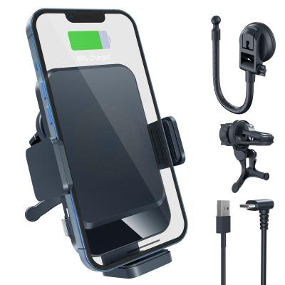 China Uniqe & Patent C31 kc Certified Auto-fixing Car Charger Magnetic Qi Car Mount Dual Mode Magnetic Wireless Charger Safe Holder for iPhone 12/13/14 for sale