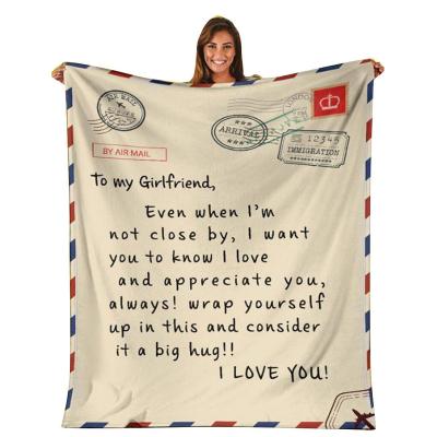 China Wholesale Anti-Pull Wrap Writing Double Layer Woolen Flannel Blanket For Winter for sale