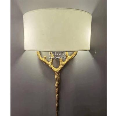 China Hotel Corridor Wall Light Tree Branch Wall Lamp Modern Lighting Indoor Led Steel Wall Decor Lamp Luxury For Hotel Home for sale