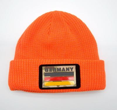 China Casual Wholesale Acrylic Knitting Reflective Beanie with Removable Label Patch for Men and Women for sale