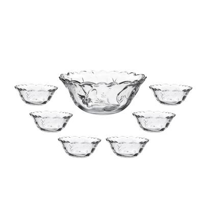 China 2021 7pcs High Quality Viable Salad Glass Bowl Sets Salad Bowl Fruit Salad Glass Bowl for sale