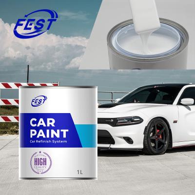 China Automotive Body Coating Car Paint 1K White Solid Color Metallic PU Topcoat/Basecoat for Auto Refinish Repair for sale