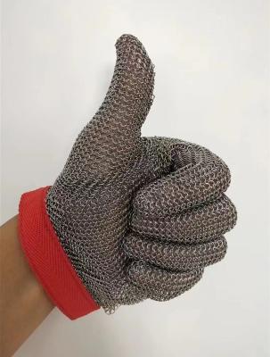 China Stainless steel CUT RESISTANT GLOVES ring mesh chain mail mesh auti-cutting safety gloves S M L XL XXL for sale