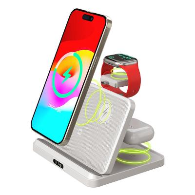 China A21 Carregador Rápido Sem Fio 3 em 1 Carregador Stand Suporte Apple E Samsung Earphone / Iwatch Carregador Rápido à venda