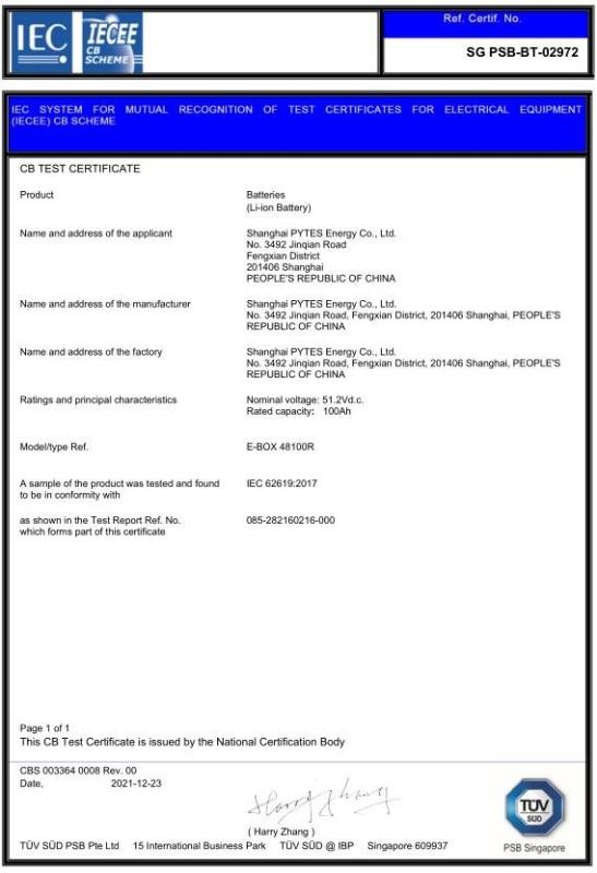 CB - Shanghai Pytes Energy Co., Ltd.