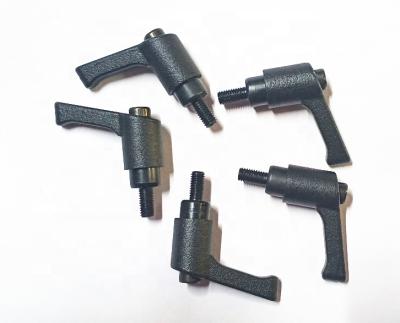 China Small Handle M6 Solid Metal Adjustable Clamping Lever With Stud Thread for sale