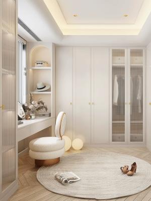 China Golden Finish Dressing Cupboard With Table Bedroom Furniture Set for sale