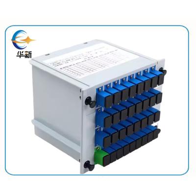China Single Mode Fiber Optic Splitter 1x4 SC Port Plastic Plug In Optical Splitter For FTTH POE IP 3G 4G Network for sale