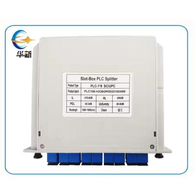 China SURELINK SC APC UPC Fiber Optical PLC Splitter 1X8 1X16 FTTH LGX Cassette Insertion Type Card For Network for sale
