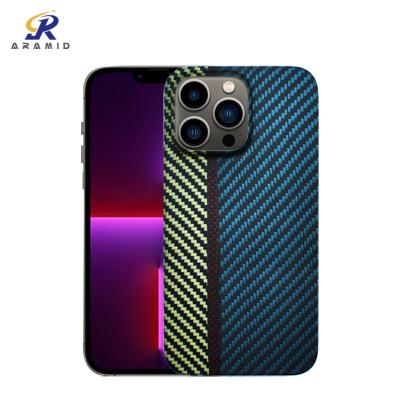 Cina Caso completo del telefono cellulare della fibra del carbonio di Aramid di protezione della macchina fotografica per l'iPhone 14 in vendita