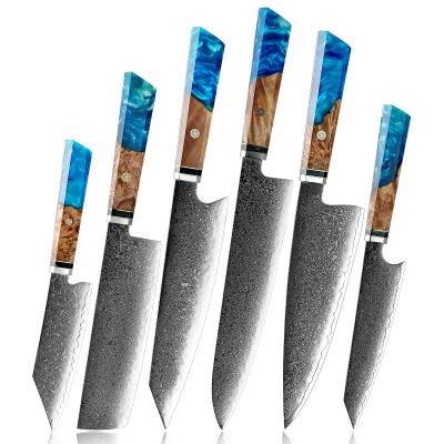 China Disposable High Quality 67 Layer Damascus Knife Set Japanese Steel Chef Cutting Kitchen Knives Set for sale