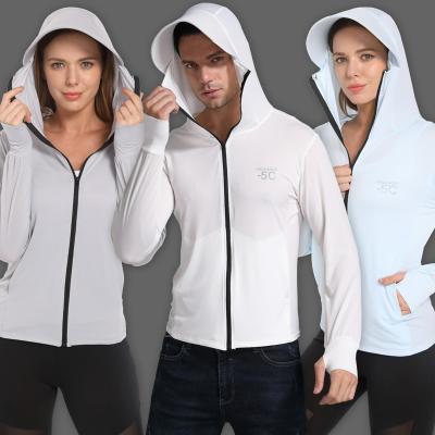 China Long Sleeve Sun-protective clothing ice silk summer men and women outdoors UV Protection hooded quick-dry thin ventilate fishing clothing for sale