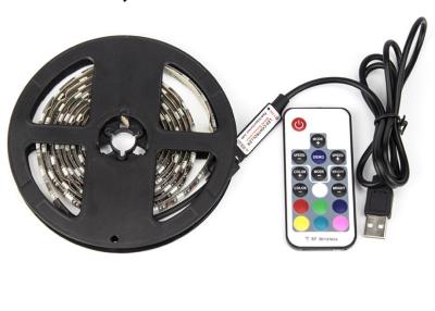 China Cuttable Decorative USB TV Backlight , Self Adhesive LED RGB Strip Kit 60LEDS / M for sale