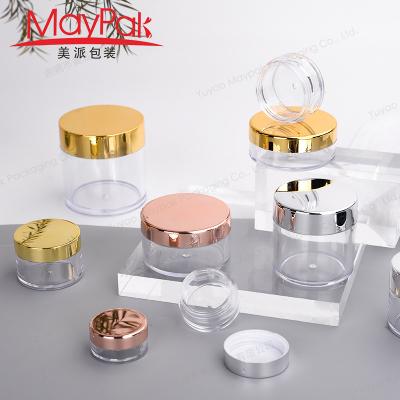 China 15ml 1oz 2oz 4oz 8oz Empty OEM Plastic Cream Jar Cosmetic Containers Biodegradable Cosmetic Packaging With Gold L for sale