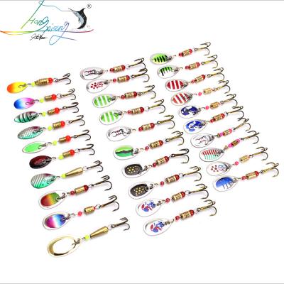 China 30ps Deluxe Fishing Spinner Metal Set Spoon 3g-7g Hard Bait Artificial Bass Lure Metal Fishing Lure Spangle Spinner For Bass Carp for sale