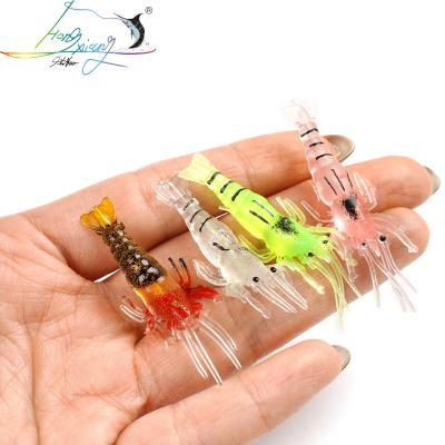 China Silicone 10Pcs/20Pcs/30Pcs/Lot Plastic Baits 4cm Artificial Lure 1g Golden Soft Fishing Shrimp For Bait No Hook Sea Fishing Winter Fishing for sale