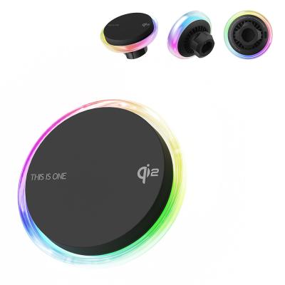 China Silent Cooling Fan 15W Fast Charging Car Wireless Charger with Super Strong Magnetic Suction and Customized Shell Color for sale