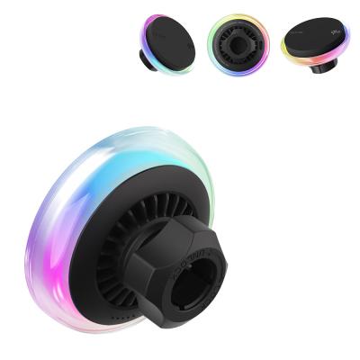 China Silent Cooling Fan Iphone Car Charger With Crystal Texture And Multiple Lighting Modes for sale