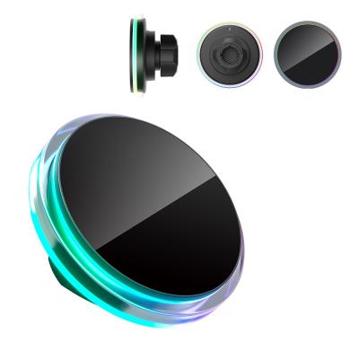 China Crystal Ambient Light Magnetic Car Wireless Charging Station With Step Design For Perfect Compatibility With 13pro Camera for sale
