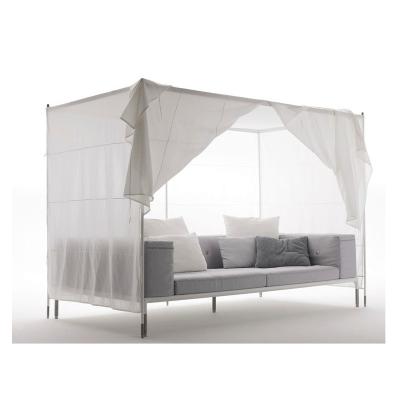 China Hot Sale Modern Folding Bed With Sunshade Secured Convertible Sofa Outdoor Patio Daybed Modern Living Room Garden for sale
