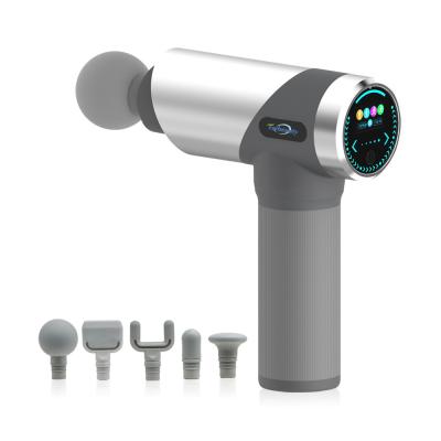 China Custom Handheld Touch Screen Mini Body Forbeauty 20 Speed Fascia Wireless OLED Body Massage Gun for sale