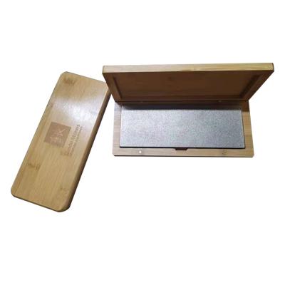 China Sustainable Kitchen Knife High Quality Diamond Sharpening Stone With Bamboo Box for sale