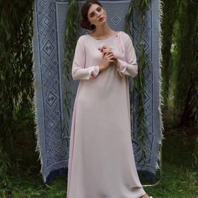 China Custom Muslim Fashion Dress Abaya Solid Color in Dubai Islamic Clothing for Women Maxi Dresses OEM Women Long Sleeve Satin Dress for sale