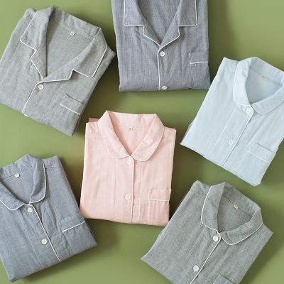 China 2201 New Men's Couples Cotton Simple QUICK-DRY Pajamas Comfortable Men's Sleepwear Nightgowns Set for sale