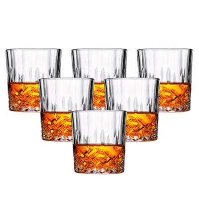 China Restaurant 11oz Crystal Old Fashioned Whiskey Glasses Set Tumbler Bar Glasses Vodka Bourbon Cocktail Set of 6 Liquor for sale