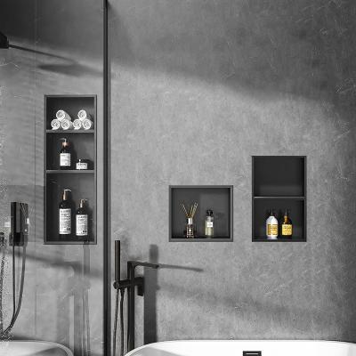China Modern Stainless Steel Metal Shower Niche Recessed Shower Shelves Organizer Storage For Shampoo And Toiletry Storage Living Room TV for sale
