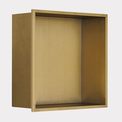 China Modern Gold Amazon Best Selling 304 Stainless Steel Shower Rack Recessed Shelves Organizer Storage Shampoo Toiletry Storage Salon for sale