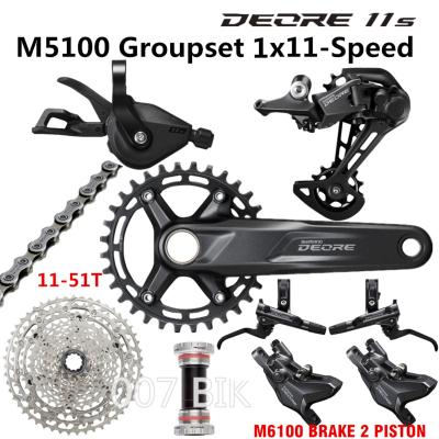 China 1x11-Speed 51T M5100 MT510 Crankset 30T 32T 34T 170/175MM ALLOY SHIMANO DEORE M5100 Groupset MTB Bicycle M5100 Rear Derailleur for sale