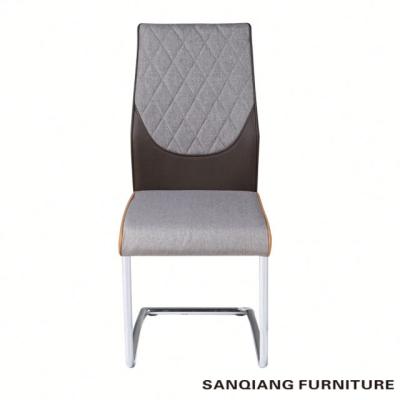 China Modern SupplierHigh Quality Modern Chinese Dining Room Furniture Fabric Dining Chair High Back Dining Chairs Bow Leg for sale