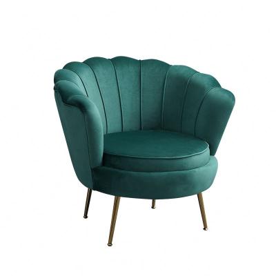 China Modern Stainless Steel Gold Stainless Steel Accent Green Finger Flower Shape Armchairs For Living Room for sale