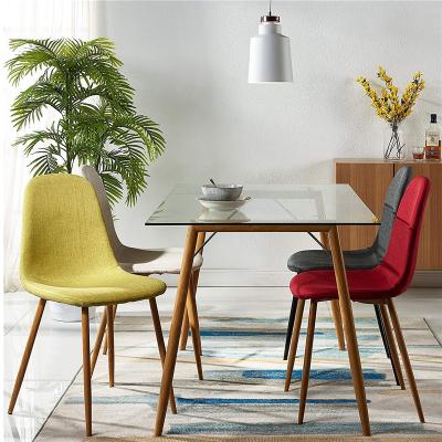 China Modern Design 2019 Modern Design Dining Room Furniture Dining Table Set With 4/6/8/10/12 Square Head Metal Base Glass Dining Table Seater for sale