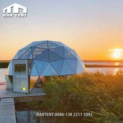 China Glamping Hotel 6M Glass Dome Tent for Glamping Hotel with Mirror Tempered Glass for sale