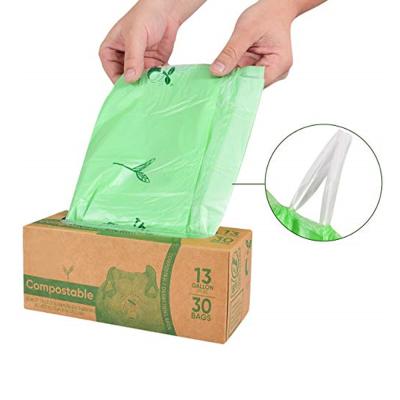 China Customizable Compostable Drawstring Garbage Bags With Retail Dispenser Box for sale