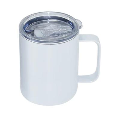 China Stocked USA China Canada Warehouse 12oz 15oz Stainless Steel Sublimation Coffee Tumbler Camp Mug With Handle For Sublimation for sale